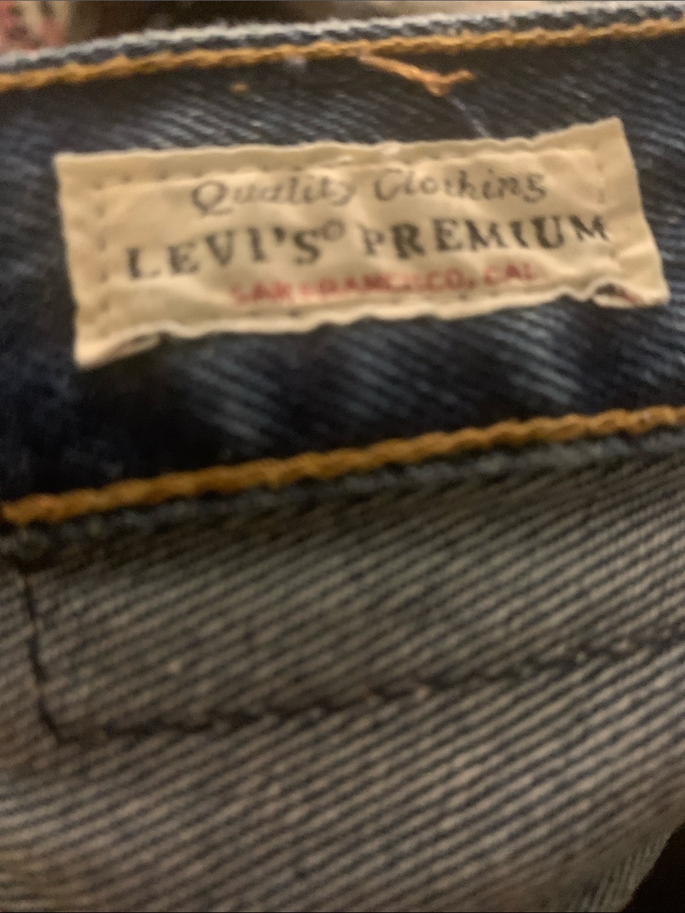 Levi's Distressed Dark Blue Denim Cutoff Shorts - Picture 4 of 8